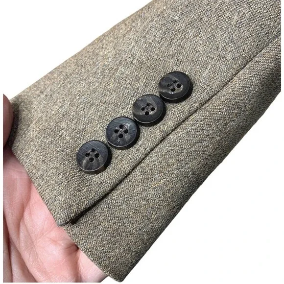 VTG 60s Rittels Western Wear Mens 42L Brown with Leather Trim Sport Coat - Picture 4 of 16